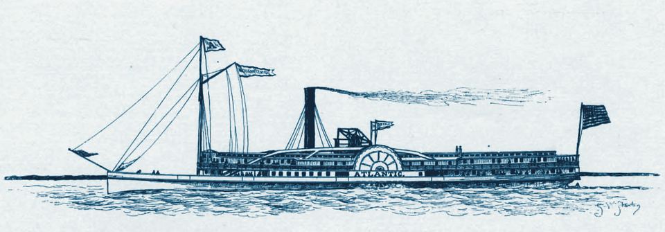 The steamboat Atlantic, drawing by Samuel Ward Stanton
