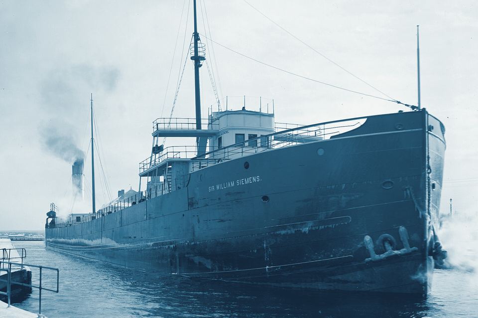 The freighter Sir William Siemens, later the Frank E. Vigor